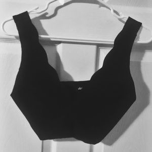 Scalloped black cop top